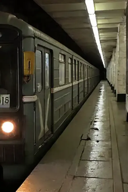 81-717 train on subway station