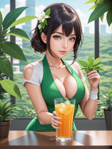 comic  <lora:xlYamersRealistic_v3.FFai.lora:1>  (High quality Professional Photo:2) (Ultrarealistic:2),a glass pitcher with a plant inside of it, anime girl drinks energy drink, sprite art, anime visual of a cute girl, made with anime painter studio, splash art anime, anime art, (anime girl), beautiful anime girl, beautiful anime art, beautiful anime artwork, anime picture, beautiful anime woman, made of drink, anime goddess, anime illustration,ultra-realistic smooth edges, ((antialiasing smooth edge quality:1.2)),anti-aliasing    . graphic illustration, comic art, graphic novel art, vibrant, highly detailed