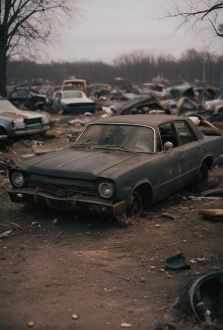 ((Color analog photo abandoned auto junkyard))eerie dim dusk lighting (true black point)(extreme depth of field)(perfect sharpness)
<lora:LCM-LoRA-XL_V1:0.21>
<lora:SDXLHighDetail_v5:0.3>   
<lora:Surreal Harmony:.9> Surreal Harmony <lora:JuggerCineXL2:.9> Movie Still, Film Still, Cinematic, Cinematic Shot, Cinematic Lighting