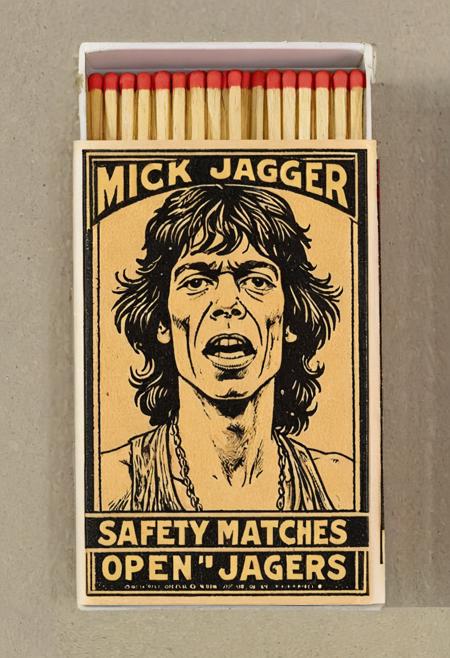 Vintage safety matches matchbox woodcut print