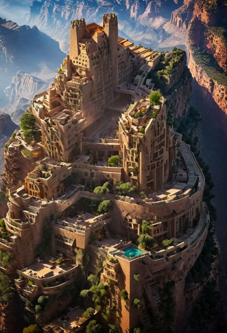(The colonial city of the future, in the mist-filled Grand Canyon, on an unknown Earth-like planet, 2 moon on sky, Spaceship flight connects colonies, waterfulls:1.3), (Machu Picchu, a mountain settlement, incredibly spectacular:1.2), (Mario Botta:1.3), (avant-garde, future, reality, science fiction, photorealistic), (modern architecture:1.2), 
(Large Files, Ultra Realistic, 8K, 16k, FHD, HD, VFX, Perfect, Photography, composition, Architecture Sales Photography, Architecture Competition, Ultra High Resolution, Cinematography, High Resolution Image:1.1), (dramatic lighting, direct sunlight, ray tracing, clear shadow:1.2),  (real landscape:1.1), (blurred background:1.0), (urban background, more_details) ,
ac_neg1, great lighting, clear, hillscastel, extrusionbuilding, vertical