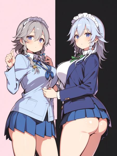 (gyaru:1.3),izayoi sakuya<lora:gyaruv01:1>