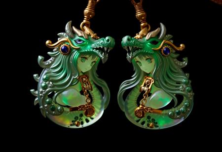 magatama earrings, 3girls, sorceress (dragon's crown)