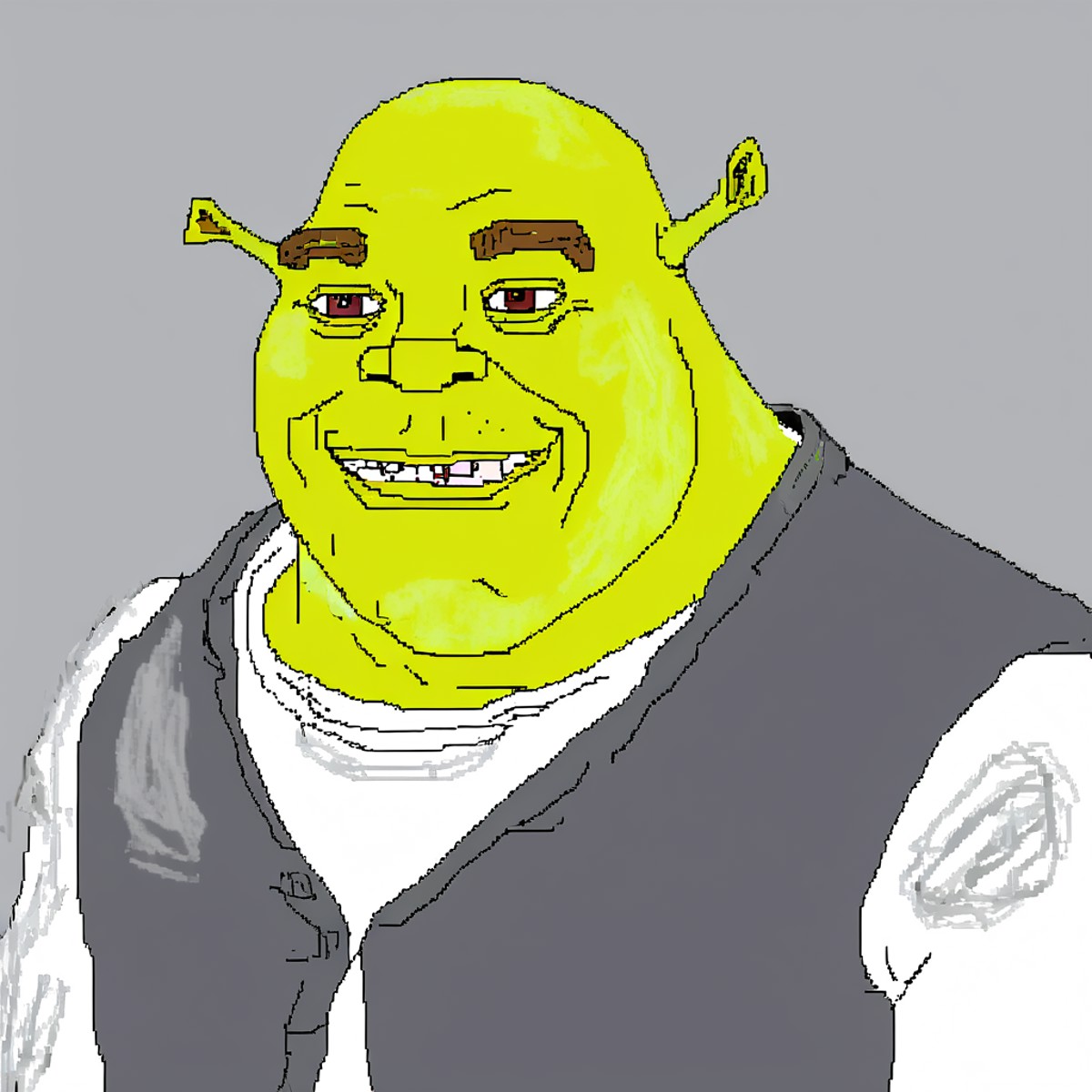 MSPaint drawing of Shrek