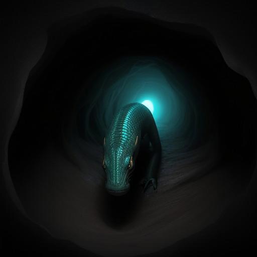 Segmented, luminous, glowing skin, slithering creature, emerging from its slimy hole in the earth.
Dark, atmospheric, moody.
frghtnghtCE style