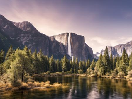 best quality,masterpiece,highers,4k,8k,realistic,
yosemite,forest,tree,bush,grass,water,river,mountain,blue_sky,sky,day,cloud,nature,no_humans,outdoors,scenery,