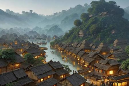 Village of Bangladesh, 
trending on artstation, 
sharp focus, 
studio photo, 
intricate details, 
highly detailed, 
by greg rutkowski
