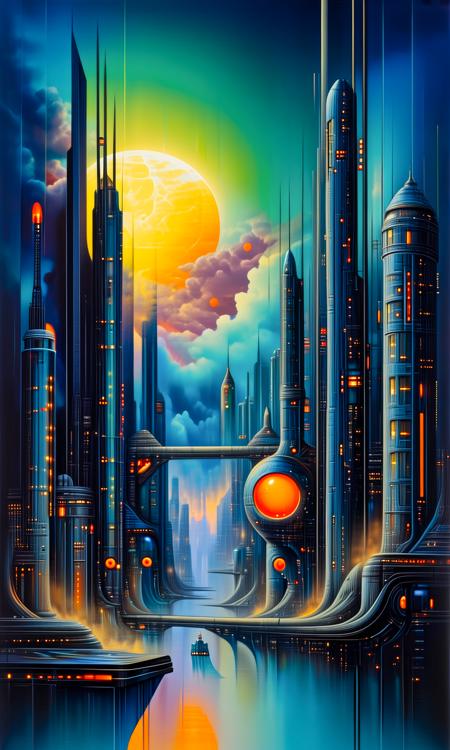 ORIGINAL PROMPT: An artwork done in the style of (Vladimir Kush:1.4).
A provocative and detailed random scene that best depicts the Cyberpunk genre.
PRODUCTION PROMPT: Original prompt was used.