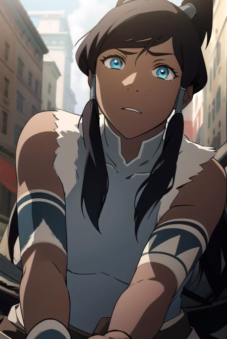 avatarkorra, <lyco:korra-lyco-nochekaiser:1>,
korra, long hair, black hair, ponytail, dark skin, dark-skinned female, topknot,
BREAK ,
BREAK looking at viewer,
BREAK outdoors,
BREAK <lora:GoodHands-vanilla:1>, (masterpiece:1.2), best quality, high resolution, unity 8k wallpaper, (illustration:0.8), (beautiful detailed eyes:1.6), extremely detailed face, perfect lighting, extremely detailed CG, (perfect hands, perfect anatomy),