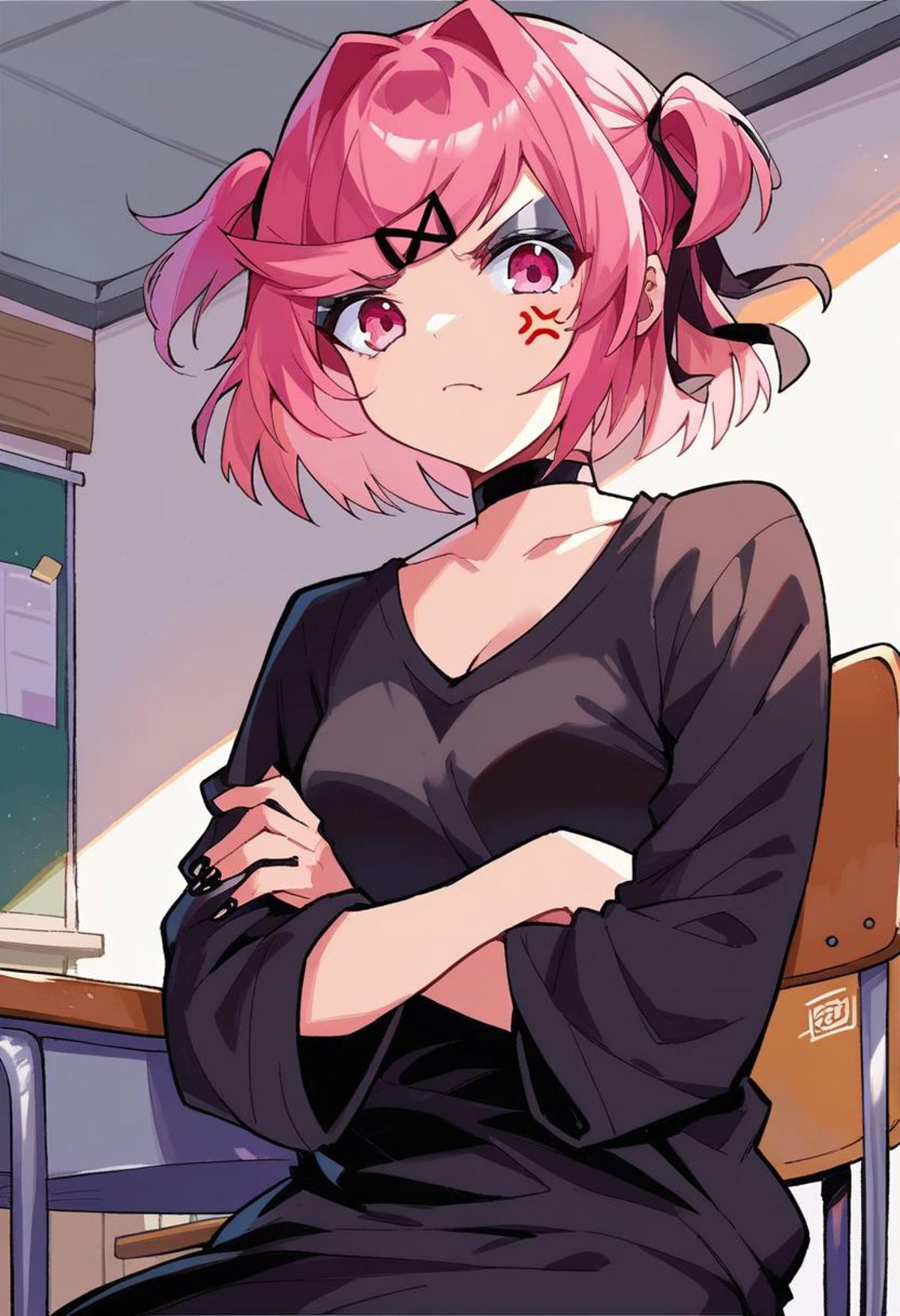 Natsuki Gothic / Gothsuki (DDLC/Doki Doki Literature Club) | SDXL Lora -  v1.0 | Stable Diffusion LoRA | Civitai