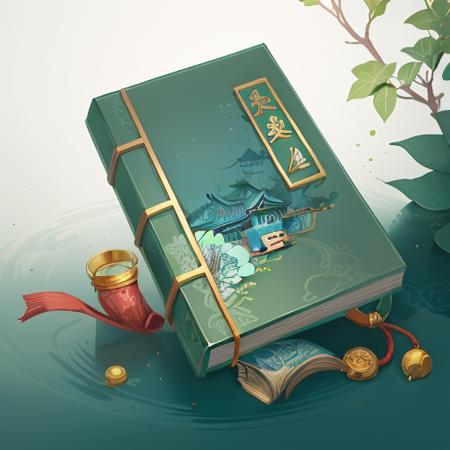 A Chinese style book, pendant, blue, white, reasonable structure, black
Bottom, HD, game icon, Chinese pattern,
Chinese style, (2d), black background,<lora:loraring:0.5>