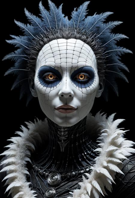 famous artwork by (mark tedin:1.3) and (sandra everingham:1.4) and (clive barker:1.2), (dramatic scene:1.4), (fractal art:1.1), dynamic angle,  
an extraterrestrial female githzerai  with wooly fur skin, looking Confident, Eyes that meet the viewer directly, a slight smile, and a relaxed posture. into the camera  (smooth skin:1.3) <lora:add-detail-xl:3>