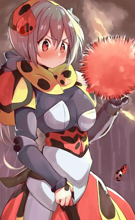 1girl, angry, ladybug, armor, hive