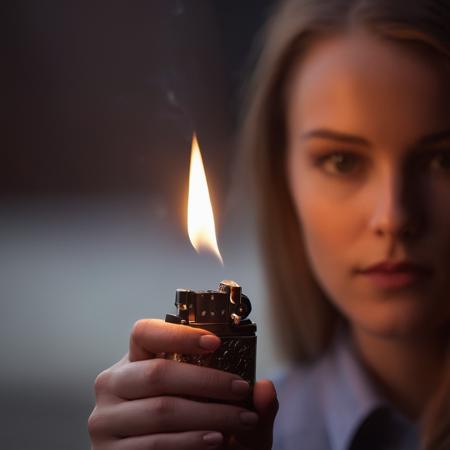 cinematic film still of  <lora:perfection style:0.5>
 <lora:detailed:0.5>
A detailed and A perfect photo of a woman holding a lighter in her hand in front of camera,hand focus,cinematic hand,best hand,better hand,awesome hand,different hand,1girl,solo,shirt,holding,blurry,depth of field,blurry background,fire,lighter,perfection,different color,perfect color,realistic,realism,detailed background,perfect background,different background ,perfect style, perfection style, detailed style, shallow depth of field, vignette, highly detailed, high budget, bokeh, cinemascope, moody, epic, gorgeous, film grain, grainy