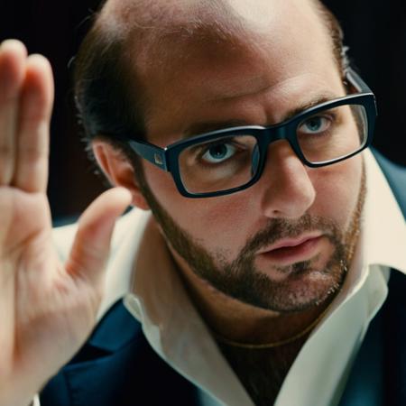 cinematic film still of  <lora:Les Grossman:1.2>
Les Grossman a man with glasses staring at something in a closeup, shallow depth of field, vignette, highly detailed, high budget, bokeh, cinemascope, moody, epic, gorgeous, film grain, grainy