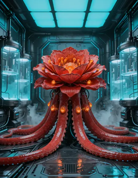 Cyberpunk laboratory illu