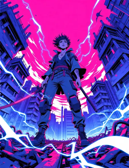 Qwen_Cyberpunk anime style