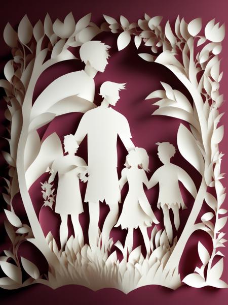 <lora:KIRIGAMI:1>KIRIGAMI style family relationships papercut