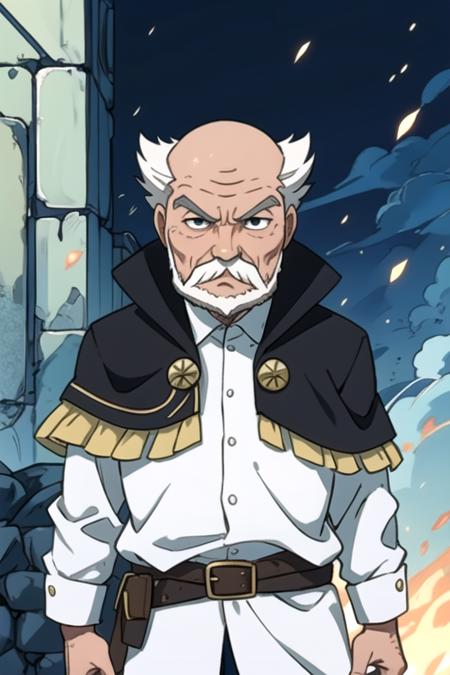 makarov_dreyar white hair black eyes old man mustache