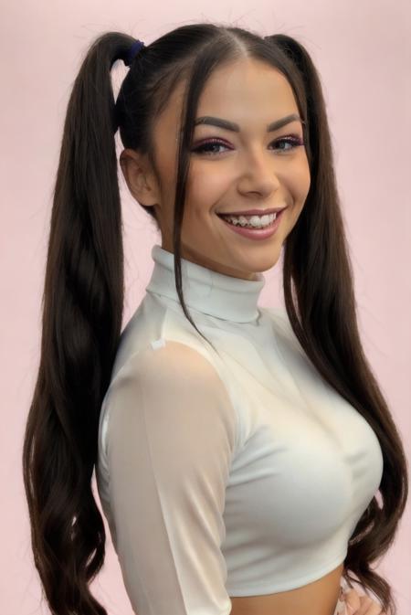 p1p0k1nh4 woman smiling ponytails braces