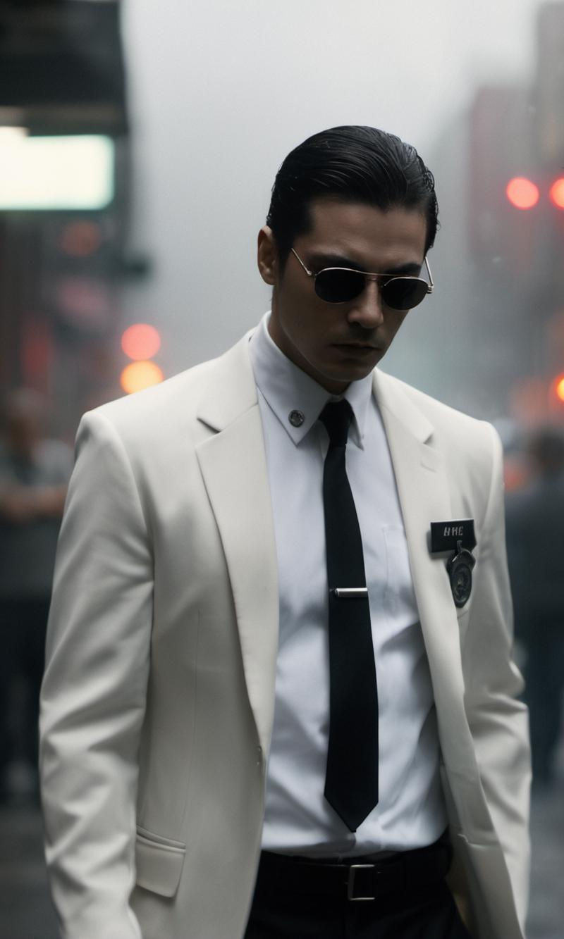 A man wearing a suit and sunglasses.