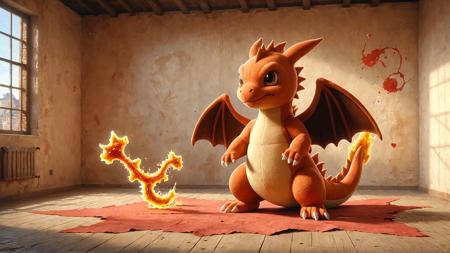designed by Lucio Fontana, digital art, medium wide shot of a Revealing (Charizard:1.1) , Bathed in shadows, Spatialism, conceptual art, slashed canvases, spatial explorations, voids and volumes, <lora:ral-smlvltnpls:0.7> made out of ral-smlvltnpls, set logical ambient background, confident, dynamic dramatic atmosphere, vivid colors, highly detail, aesthetic, highly enhanced, excellent composition