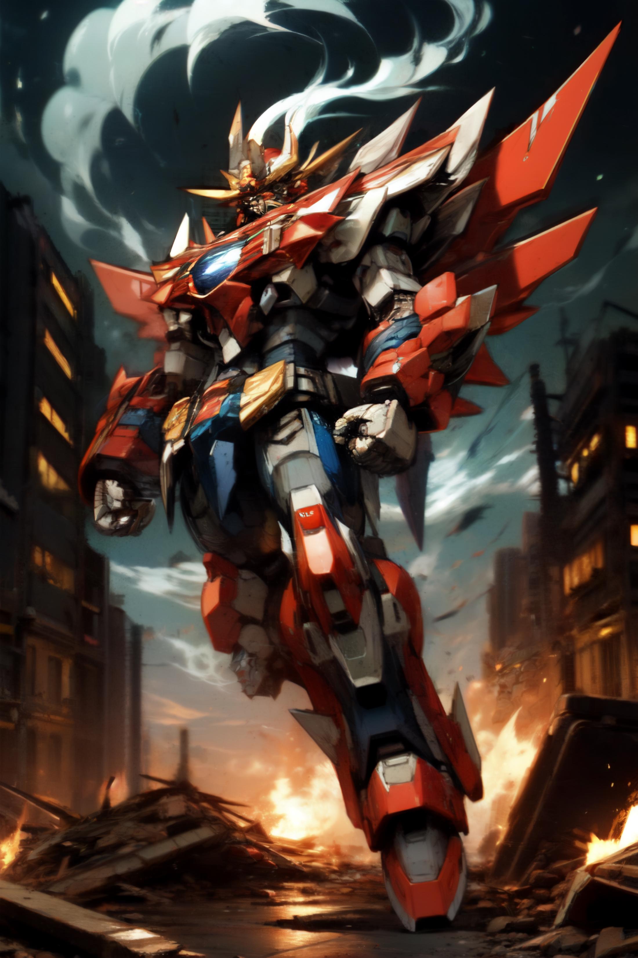 Super robot diffusion(Gundam, EVA, ARMORED CORE, BATTLE TECH like mecha lora) image by DanT000