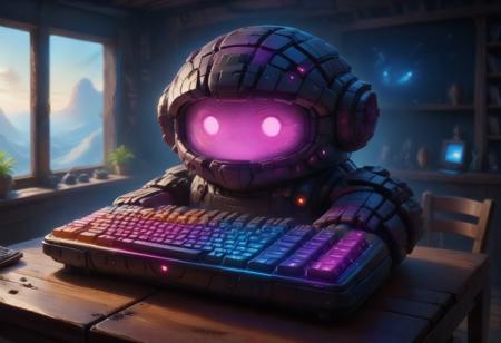 (Isekai anime style,manga,animw,best quality,,up_8,up_9,8k,master_class,masterpiece,real good,totally awesome.vibrant colors,perfect beautiful early morning light)l. The space ship's computer (with keyboard).