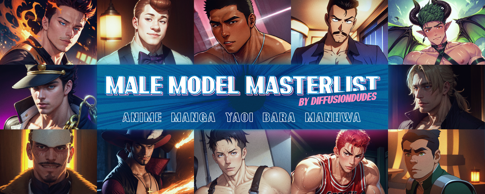 Male Model Masterlist - Anime + Manga
