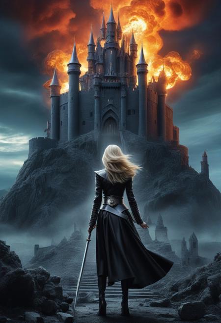 Neo-Realism, futuristic, Castles Forged in Despair, Wizard Woman Destroys Castle Greyskull