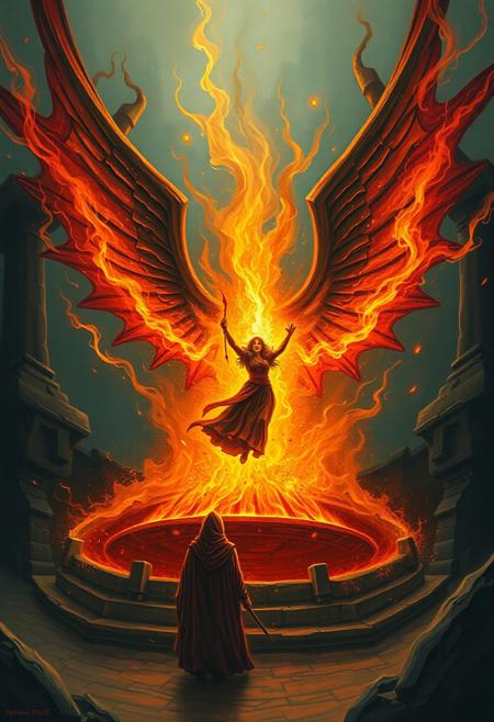 The cracked brass bells will ring
To summon back the fire witch
To the court of the crimson king