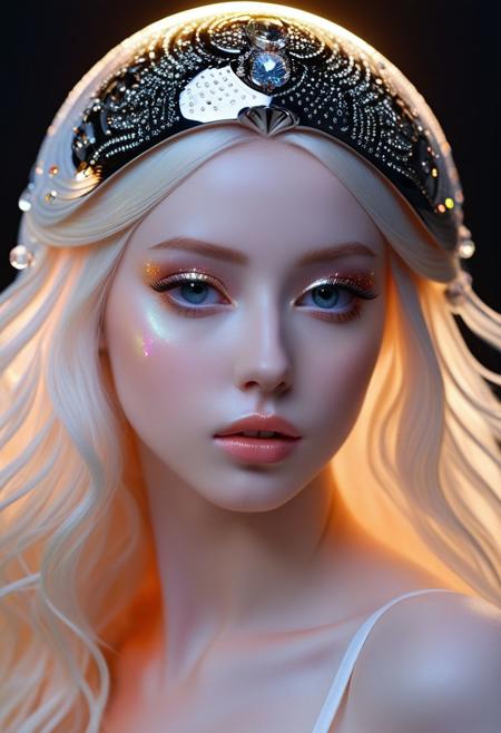 thighs-up,(masterpiece:1.1), (best quality:1.1), piercing ultra-details, (aesthetic:1.1), fantastic epic masterpiece, ((full-body-shot)), (dynamic standing pose:1.0) masterpiece, highest esthetic score, photo of an exquisitely beautiful pale skin european 1girl, 25-year-old, modern implementation of sci-fi  "botichhelli The Birth of Venus"starlight falls on beautiful gorgeous detailed face. Depth of field, insane details:1.4, ultra detailed, absurdres, 1:280f Zeiss lens, long aperture,   fiery opal, platinum, obsidian ,adamant diamond, bare feet in the shell, extraterrestrial sight, intricate background, style by Hyung Jun Kim, bare feet, piercing eyes, detailed pupils, highresolution texture face, luminous face,