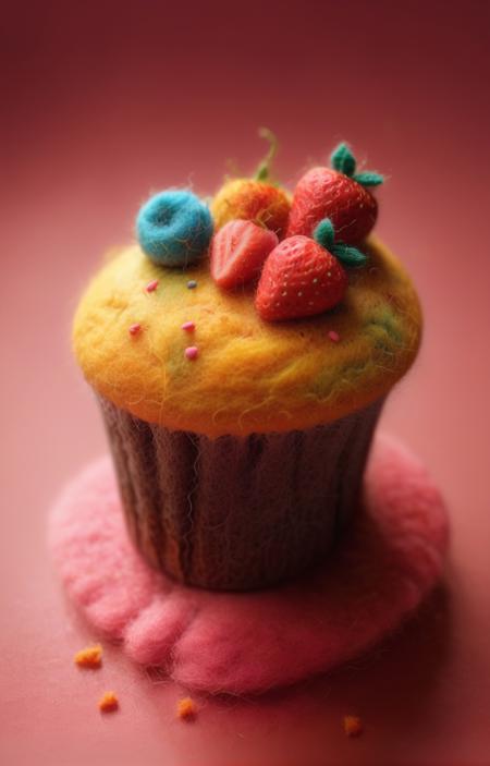 3d Retro Game (isometric felted 3d muffin:1.4) <lora:Felted Doll_v1.0:1.2>, sprinkles and strawberries, 8-bit Color Palette, Pixel Texture, Pixel Art Style, Isometric Perspective, highly detailed, two tone lighting, vibrant colors, 100mm lens, 3d blender render