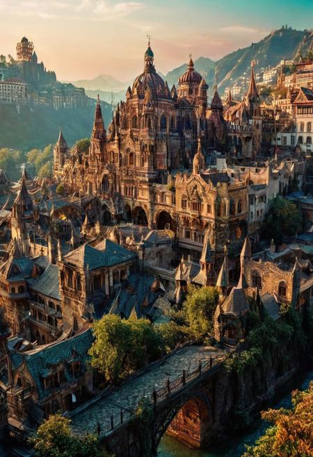 beautifull city, the mystical photography, natural lighting, volumetric lighting maximalist professional . intricately detailed, complex, elegant, expansive, fantastical, film photography style,  heavy grain