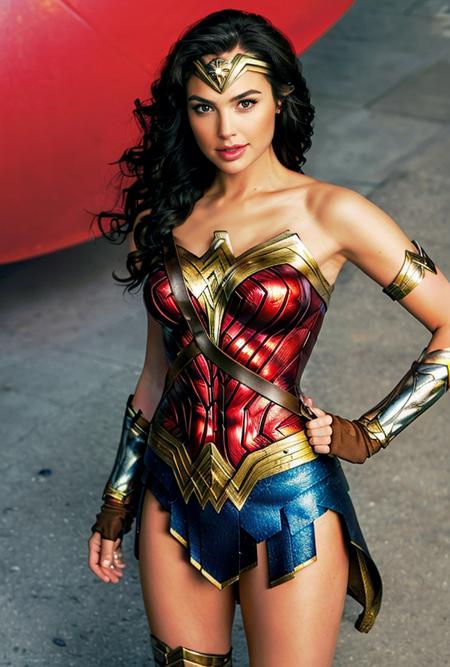 <lora:GalGadot:0.85:lbw=1,0,0,0,1,1,0,0,1,1,1,1,1,1,1,1,1>gaierjiaduo face,gaierjiaduo body,
(wonderwomansuit), wonder woman, 1girl, weapon, solo, armor, long hair, black hair,  boots, brown eyes,
supermodel,pose,
(grin),smile,
(8k, RAW photo, best quality, masterpiece:1.2), (realistic, photo-realistic:1.55), (ultra-detailed:1.34), (highres:1.34),
 <lora:wonderwomannewsuit:0.34> <lora:more_details:0.2>