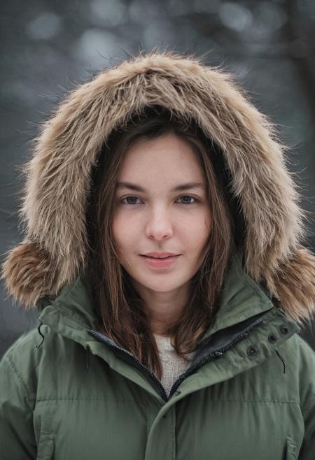 woman wearing a winter parka