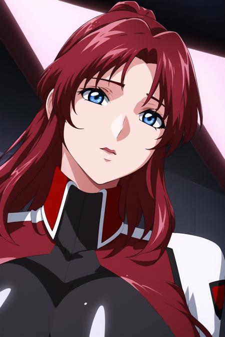 (Night:1.7),in front of a machine room,
Standing at attention,
Red and Black and white suit,Red and Black uniform,Bodysuit,
<lora:Flay_Allster_Gundam_Seed-KK77-V1:0.7>, 
bangs,red_hair, long_hair,blue eyes,a White bow in her hair,high ponytail, 
1 girl, 20yo,Young female,Beautiful Finger,Beautiful long legs,Beautiful body,Beautiful Nose,Beautiful character design, perfect eyes, perfect face,
looking at viewer,
NSFW,official art,extremely detailed CG unity 8k wallpaper, perfect lighting,Colorful, Bright_Front_face_Lighting,
(masterpiece:1.0),(best_quality:1.0), ultra high res,4K,ultra-detailed,
photography, 8K, HDR, highres, absurdres:1.2, Kodak portra 400, film grain, blurry background, bokeh:1.2, lens flare, (vibrant_color:1.2)
(Beautiful,large_Breasts:1.4), (beautiful_face:1.5),(narrow_waist),