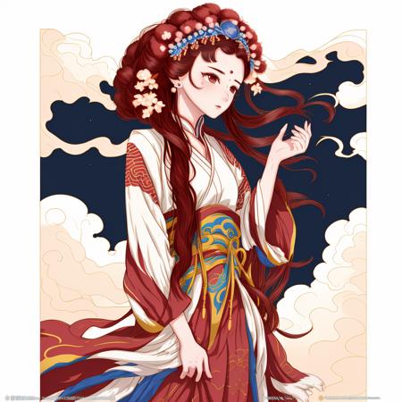 1girl,  standing in the clouds, white background, dressed in a red ancient costume, cloudy sky, 
Sichuan opera, 
 <lora:guochao_v3:1>, (((masterpiece))), (((best quality))), ((ultra-detailed)),(detailed light),((an extremely delicate and beautiful)),