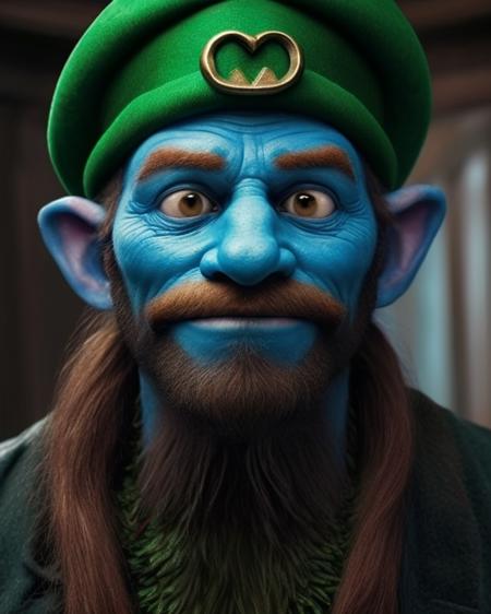 a realistic leprechaun smurf hybrid