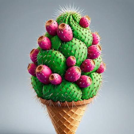 An ice cream <lora:Prickly Pear Style v1:1>, Prickly Pear Style,