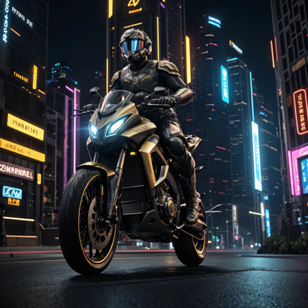 breathtaking intricately detailed 16K 8K UHD ultra-hd HDR 3D CGI unreal engine blender cycles octane render of ultra-high-tech fancy shiny raytraced futuristic full body helmeted power armor, amazing background, detailed background, future city street, nighttime, neon lights, vibrant colors, volumetric lighting, dramatic, cinematic, epic, absurdres absurd res stunning flawless masterpiece high quality best quality impeccable breathtaking mindblowing award winning film quality, (lr:1.0) <lora:image enhancer extreme_v1:1.0> <lora:SDXLrender_v2.0:0.6>