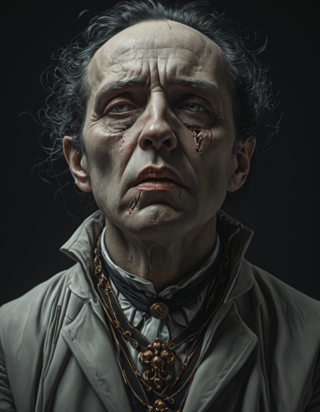 Dark Art and Bizarre Surreal Digital Art, lonely, sad, macabre, strange, deformity, madness, 
anguish, loneliness, houdini rendering, trending artstation, photorealistic, Smooth Quality, ArsMJStyle, Colored pencil hyperdetailed realism, <lora:clear:1>, 
<lora:Hyperdetailed_Colored_Pencil:0.7>, <lora:add-detail-xl:1>, <lora:Midjourney Image Enhancer XL v1:0.8>, 
<lora:offset_0.2:0.5>