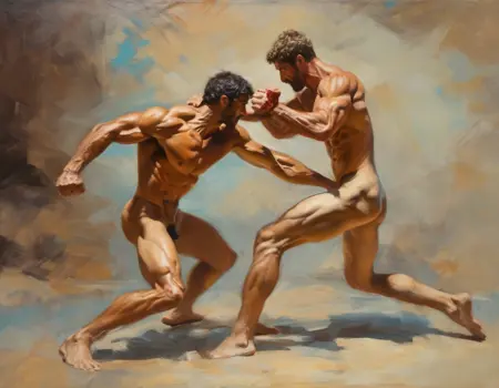 Male Nude Wrestling SDXL V1.0