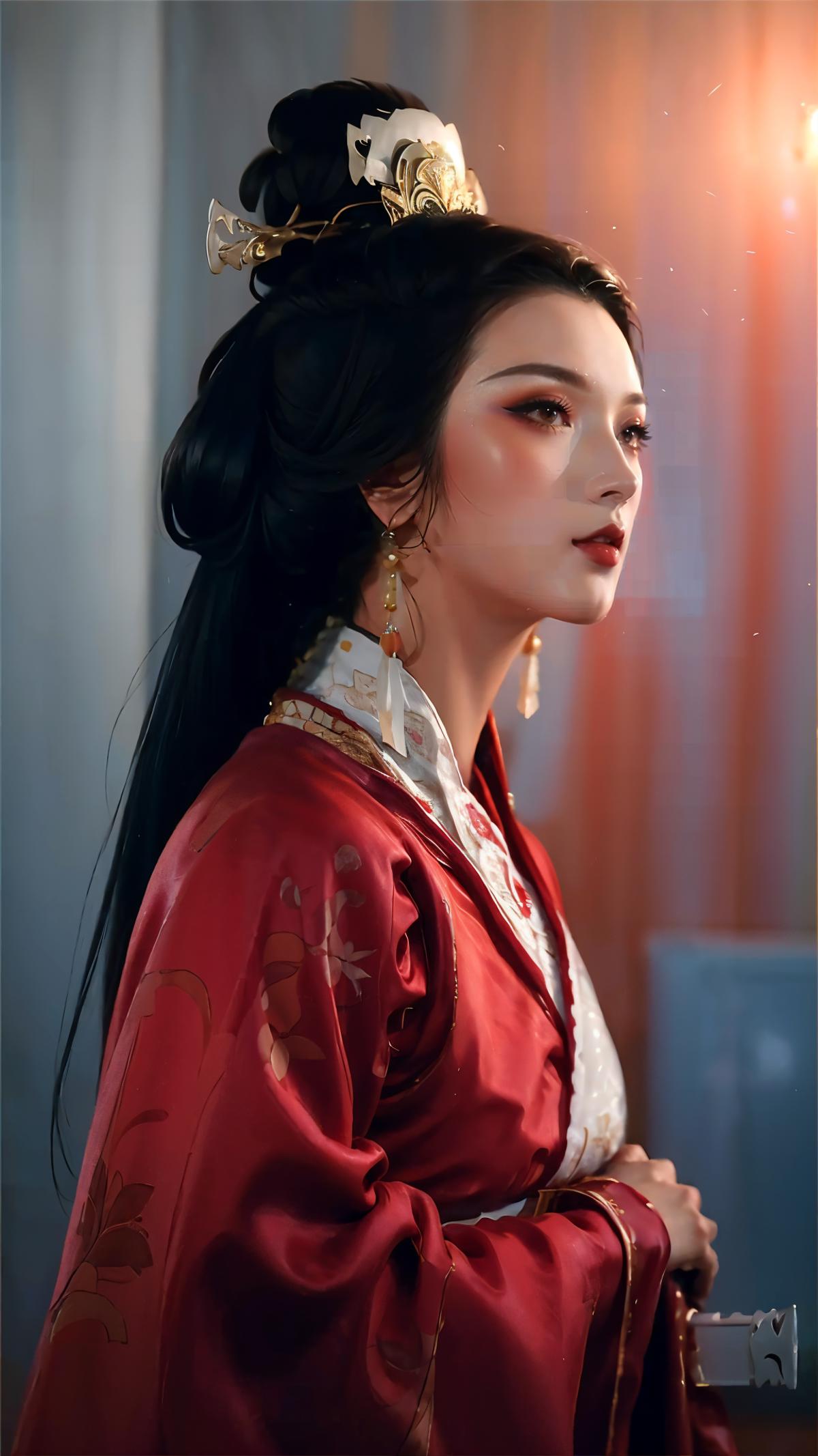 Clothing and makeup in the Qin and Han Dynasties-Classic red and white Hanfu || 秦汉时期的服饰与妆容- 经典红白汉服 image by Gostar