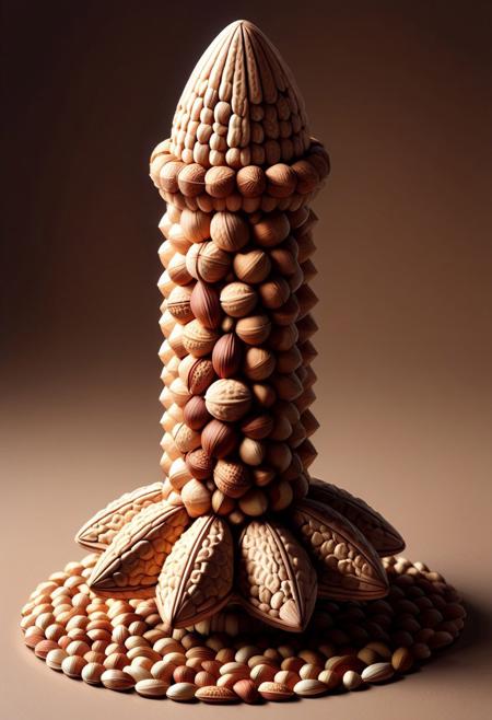 a space x rocket  made  out of nuts nutstylesnut, aid291
