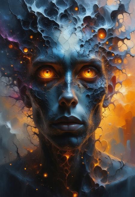 A beautiful dark chaotic mind of melting mayhem, wicked thoughts, by Yossi Kotler, Vivid portrait. The mind is represented by a swirling vortex of colors and shapes, with hints of recognizable objects and figures. The lighting is dramatic and intense, with a sense of impending doom. A masterpiece, best quality, 8k resolution, trending on Artstation, surrealism, expressive colors, powerful, impactful, atmospheric.