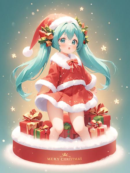 <lora:å£è¯èäºº:1>,(\sheng dan lao ren\),miku, christmas