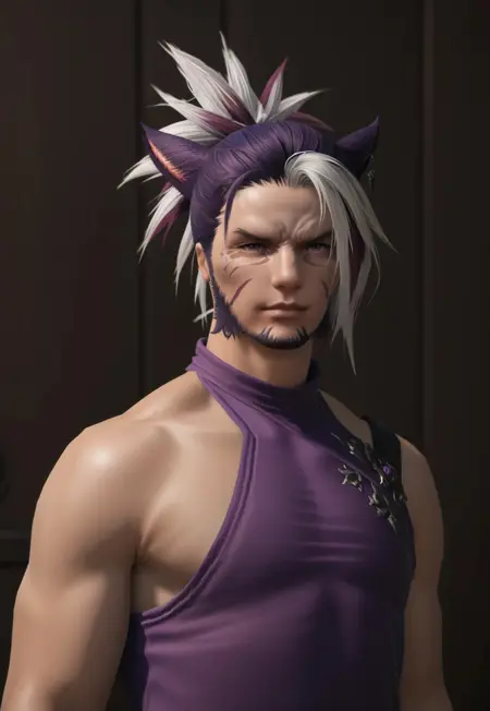 Face 2 Male Miqo RE:MIX Pony/Flux/XL/1.5 - Pony