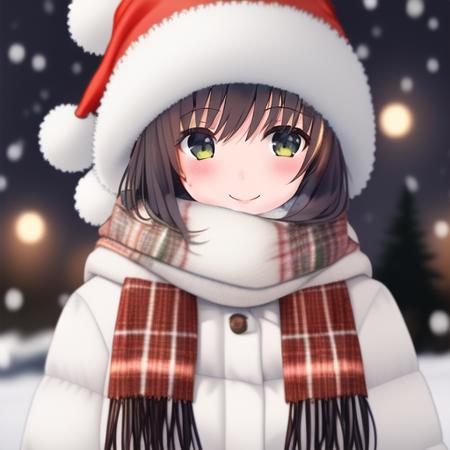 01773-662989653-official high quality art, Christmas, 1girl, spruce, snow, smile, scarf, white hat, detailed.png