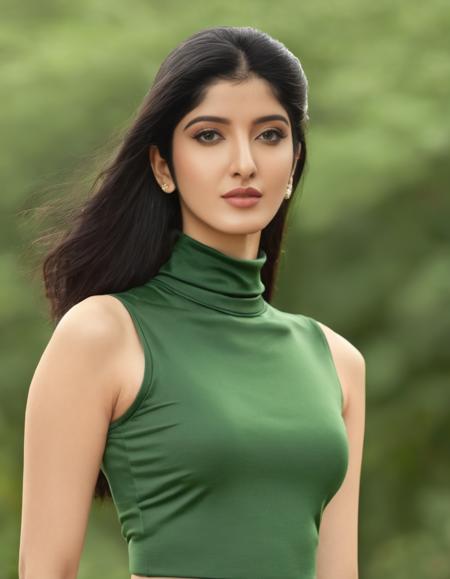 hires headshot photo of shanaya kapoor woman, studio quality,  green sleeveless turtleneck, outdoors <lora:Shanaya_KapoorSDXL_LoRA-000001:1>